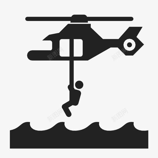 直升机救援海岸警卫队洪水图标svg_新图网 https://ixintu.com 拯救 水的危险和解决办法 洪水 海岸警卫队 直升机救援