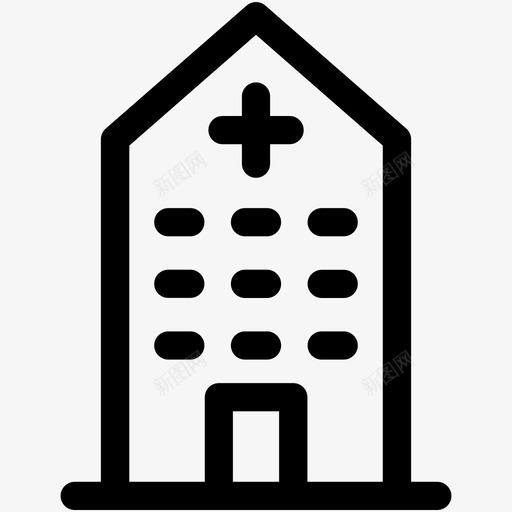 医院大楼诊所医疗中心图标svg_新图网 https://ixintu.com 医疗中心 医疗系统 医疗设施 医院大楼 房地产可爱的图标 诊所