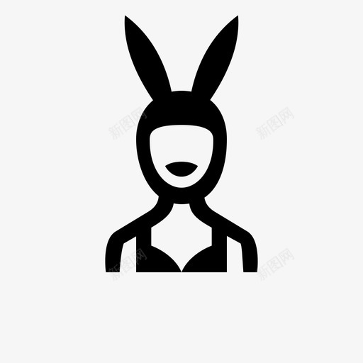 兔子耳朵帽子女孩玩伴图标svg_新图网 https://ixintu.com 人 兔子耳朵帽子 女人 女孩 性感 玩伴