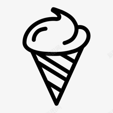 冰淇淋筒冷的甜点图标图标
