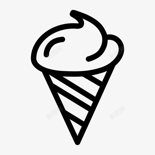 冰淇淋筒冷的甜点图标svg_新图网 https://ixintu.com 冰淇淋 冰淇淋筒 冷的 甜品 甜点 食品和饮料