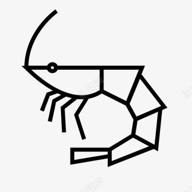 虾甲壳类动物食物图标图标