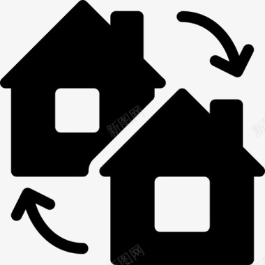 房屋交换建筑房产图标图标