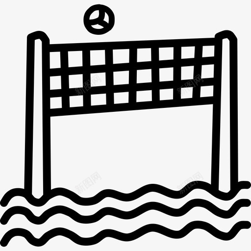 沙滩排球乐趣游戏图标svg_新图网 https://ixintu.com 乐趣 奥林匹克涂鸦 奥运会 沙滩排球 游戏