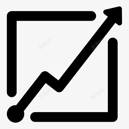 折线图分析图表图标svg_新图网 https://ixintu.com 仪表板 分析 图表 折线图 正方形