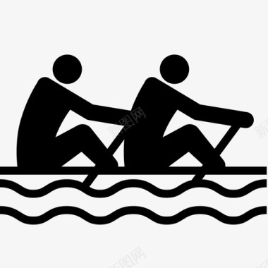 划船运动员桨图标图标