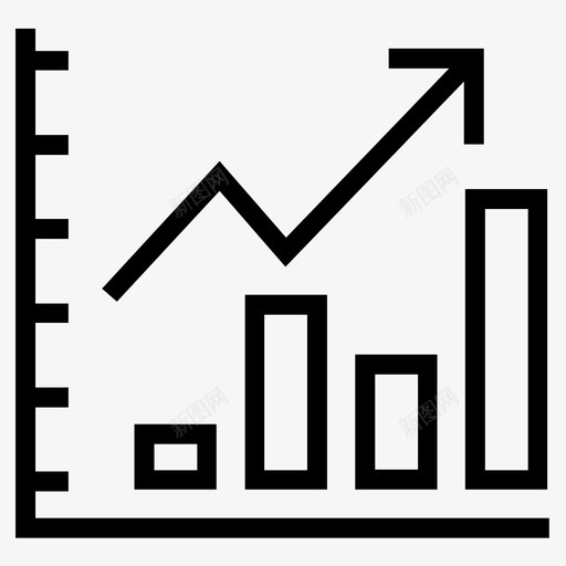 增加成功统计图标svg_新图网 https://ixintu.com 上升 业务 向上 图表 增加 成功 提高 数据 统计 获得 财务