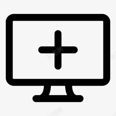 添加监视器计算机屏幕显示计算机图标图标