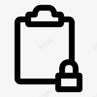 锁任务夹板文档图标图标