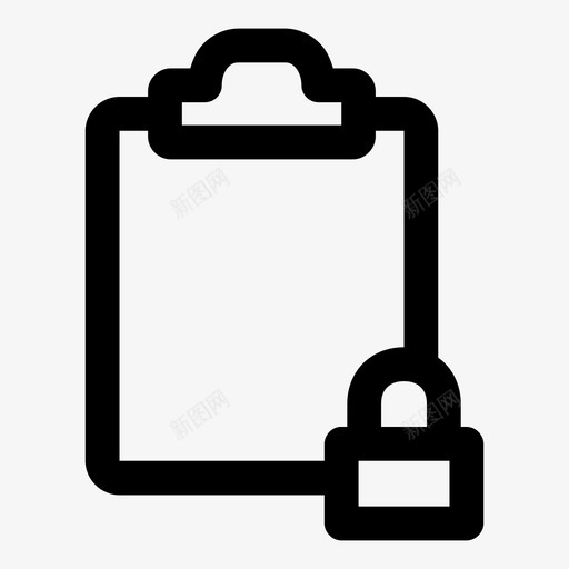 锁任务夹板文档图标svg_新图网 https://ixintu.com 办公外设 夹板 文档 知识 锁任务 锁定