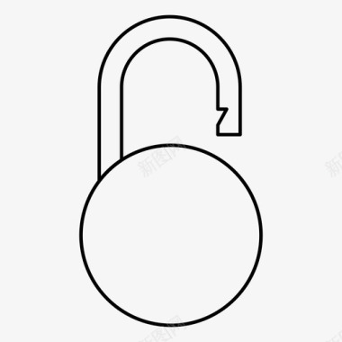 圆锁打开密码安全图标图标