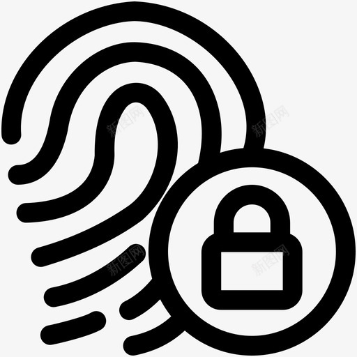 指纹生物识别指纹锁图标svg_新图网 https://ixintu.com 指纹 指纹锁 模式锁 犯罪和安全可爱的图标 生物识别
