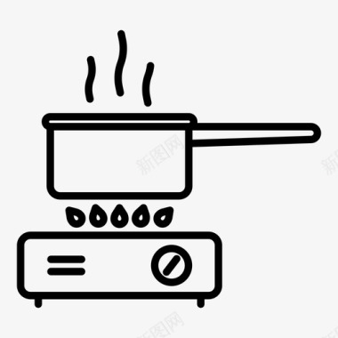 燃烧器厨师电气图标图标