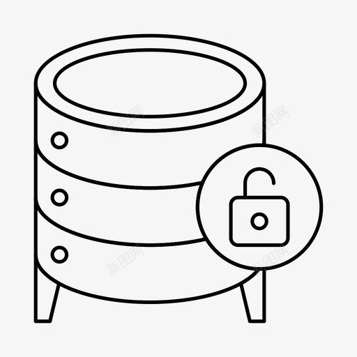 解锁数据库服务器存储图标svg_新图网 https://ixintu.com 存储 服务器 解锁数据库