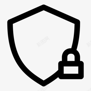 锁定安全防病毒受保护图标图标