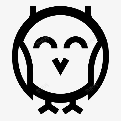 猫头鹰动物鸟图标svg_新图网 https://ixintu.com 动物 快乐 有用的图标动物 猫头鹰 鸟