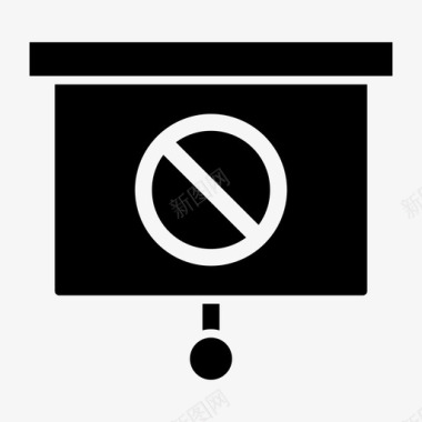 投影机屏幕被阻止大屏幕拒绝图标图标