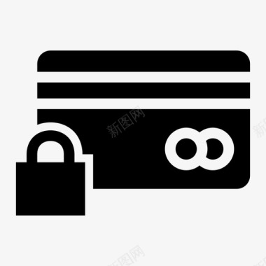 银行卡锁安全钱pin图标图标
