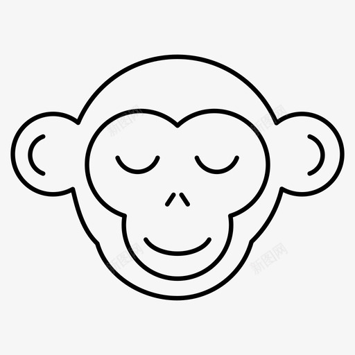 猴子动物猿图标svg_新图网 https://ixintu.com 动物 灵长类 猴子 猴脸 猿 睡眠 黑猩猩