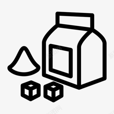 奶油和糖方糖牛奶图标图标