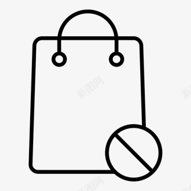 拒绝购物袋购买钱包图标图标