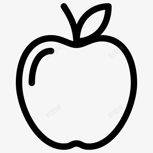 苹果新鲜水果图标svg_新图网 https://ixintu.com 健康 新鲜 水果 水果系列图标 苹果
