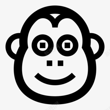 猴子动物快乐图标图标