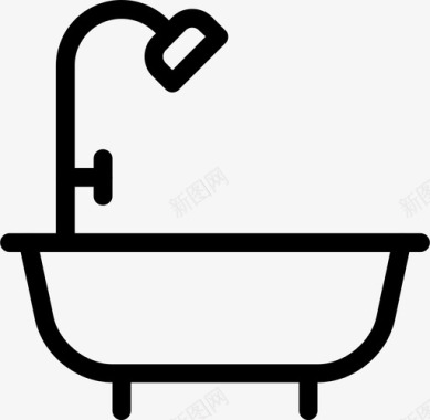 浴缸干净家图标图标