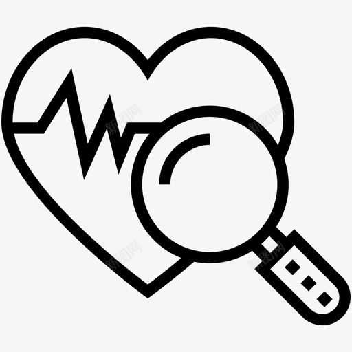 心脏诊断搜索心脏实验室图标svg_新图网 https://ixintu.com 医疗和健康线图标 发现 实验室 心电图 心脏检查 心脏诊断 搜索心脏 查找 疾病