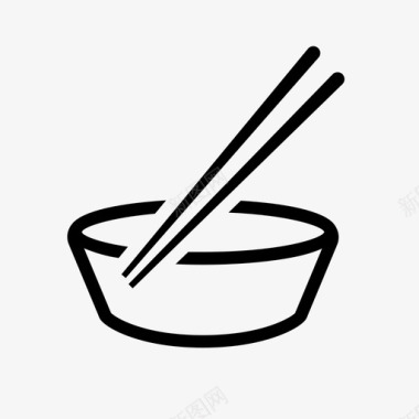 碗和筷子晚餐饲料图标图标