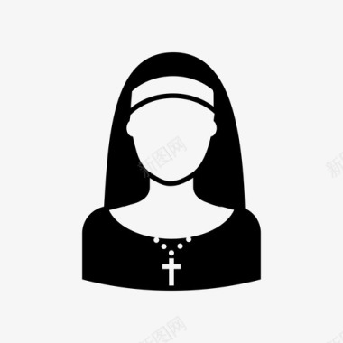 修女天主教基督教图标图标