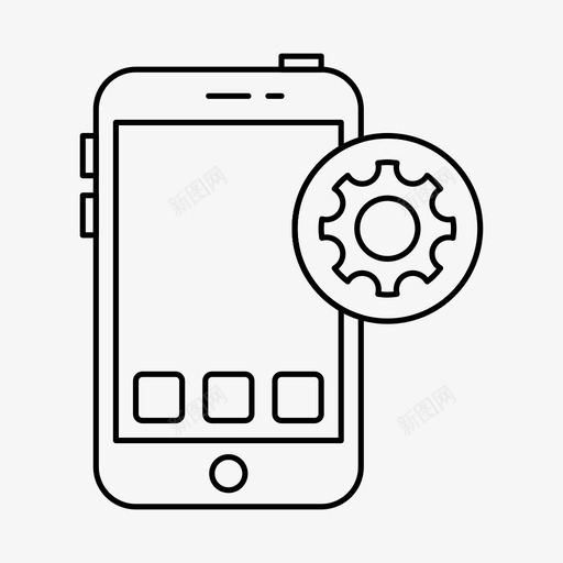 移动设置cog设备图标svg_新图网 https://ixintu.com cog 智能手机 移动应用程序 移动设置 网络 设备