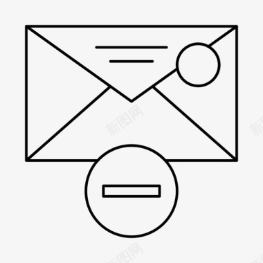 删除电子邮件信件消息图标图标