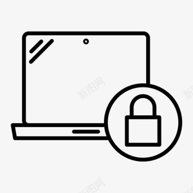 锁定系统计算机锁定锁定笔记本电脑图标图标
