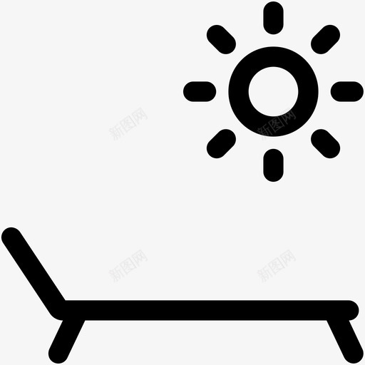 日光浴躺椅泳池边图标svg_新图网 https://ixintu.com 日光浴 泳池边 美容和水疗可爱的图标 躺椅