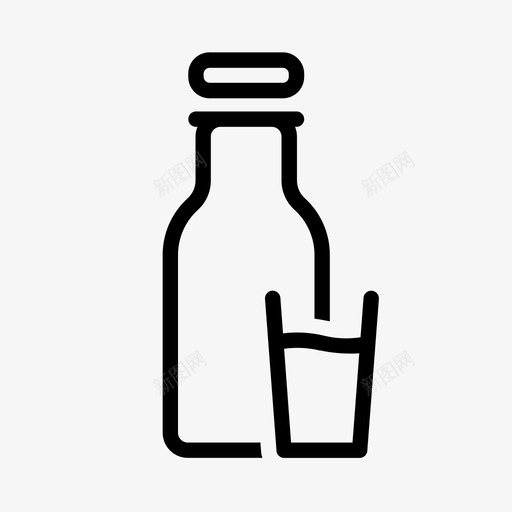一瓶牛奶饮料玻璃杯图标svg_新图网 https://ixintu.com 一瓶牛奶 玻璃杯 食品饮料 饮料