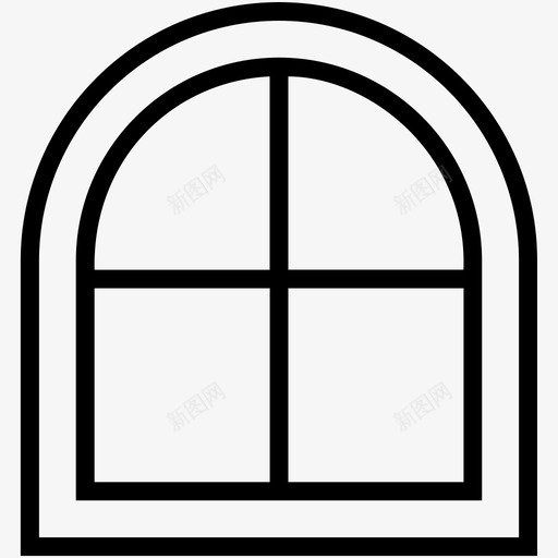 窗户家具主窗口图标svg_新图网 https://ixintu.com 主窗口 客厅窗口 家具 工具和建筑轮廓图标 房间窗口 窗户
