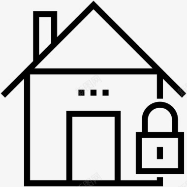 家庭保护家庭安全锁标志图标图标