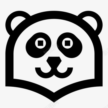 熊猫动物快乐图标图标