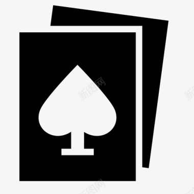 扑克牌游戏体育和娱乐雕文图标图标