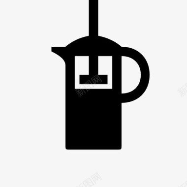 法国压榨机等待酿造咖啡图标图标