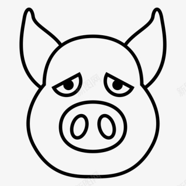 猪动物火腿图标图标