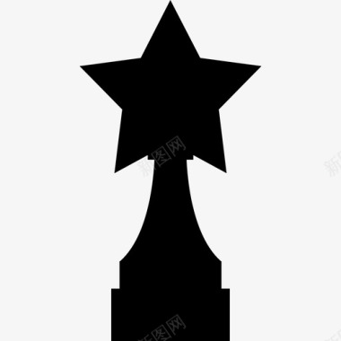 授予奖杯与明星形状形状奖项图标图标