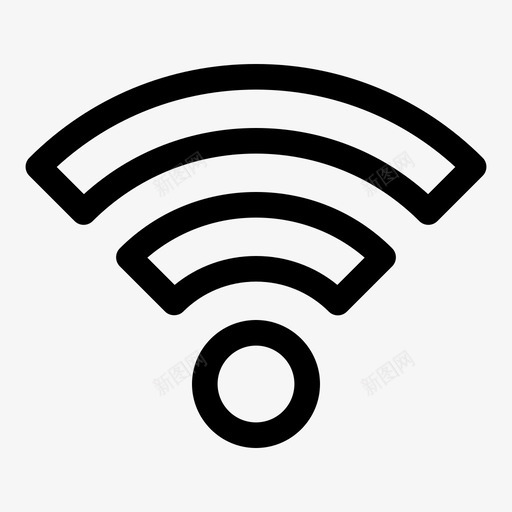 wifi免费wifi信号图标svg_新图网 https://ixintu.com wifi 信号 免费wifi 广域网 无线网络 纯线路