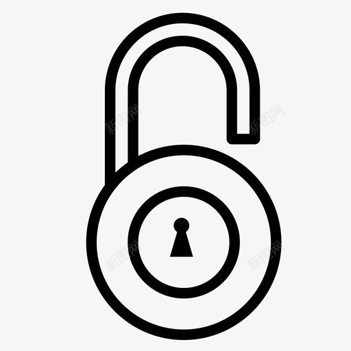 圆钥匙锁打开挂锁密码图标svg_新图网 https://ixintu.com 圆钥匙锁打开 安全 密码 挂锁 解锁 锁