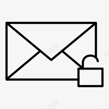 解锁电子邮件电子邮件信封图标图标