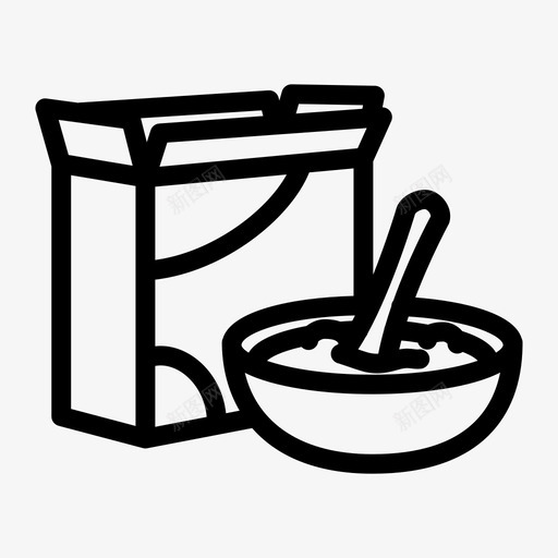 麦片碗早餐图标svg_新图网 https://ixintu.com 早餐 早餐麦片 碗 营养 食品和饮料 麦片 麦片盒