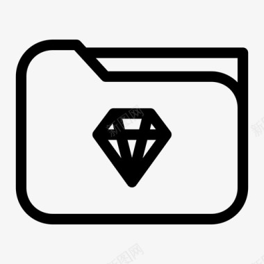 珍贵的文件夹档案钻石图标图标