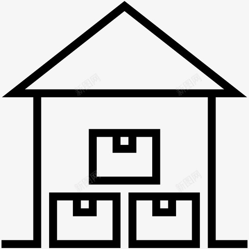 存储单元单元仓库图标svg_新图网 https://ixintu.com 仓库 全球物流线图标 农舍 单元 存储单元 建筑