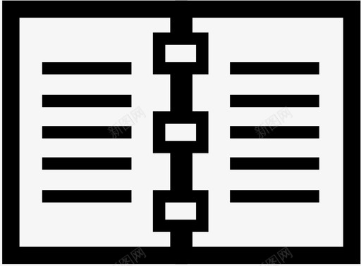 笔记本笔记打开图标svg_新图网 https://ixintu.com 打开 笔记 笔记本 螺旋形 阅读 项目